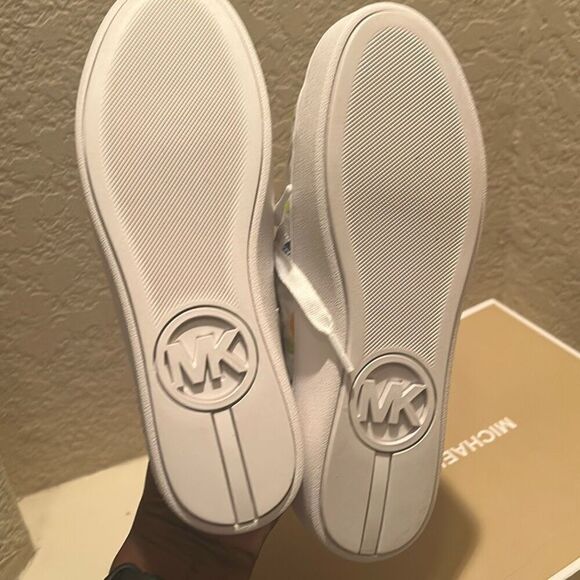 Michael Kors 7.5 Poppy Slide Sneakers Fruit Print Clogs Lemons Cherries Preppy - Picture 7 of 11